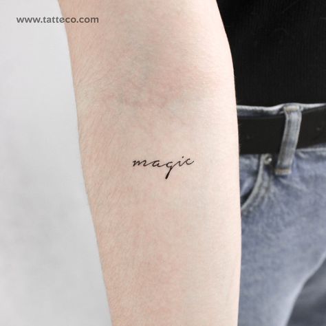 Handwritten font 'magic' temporary tattoo. Nº of tattoos 3 Size 1.3 in / 3.4 cm (width) Weather Symbols, Best Friend Couples, Magic Tattoo, Libra And Pisces, Pisces And Sagittarius, Wedding Letters, Celebrity Culture, Book Flowers, Egyptian Culture