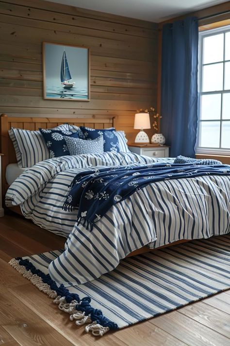 15 Aesthetic Coastal Bedroom Ideas for a Dreamy Retreat 34 Bedroom Beach Decor, Nautical Farmhouse Decor, Driftwood Headboard, Curtains Aesthetic, Seaside Aesthetic, Coastal Bedroom Ideas, 15 Aesthetic, Bedroom Beach, Beach Inspired Decor