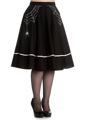 Hell Bunny Miss Muffet Skirt, £31.99 Pinup Skirt, Black Flare Skirt, 50s Skirt, Miss Muffet, Halloween Skirt, Attitude Clothing, Rocker Girl, Spider Webs, Psychobilly