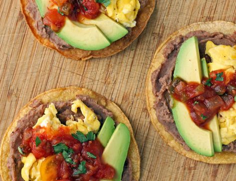 Breakfast Tostadas - Emily Bites Breakfast Tostadas, Cranberry Baking, French Toast Muffins, Tater Tot Breakfast, Recipe Builder, Eggs In Peppers, Apple Cinnamon Muffins, Healthy Hydration, Juicy Tomatoes