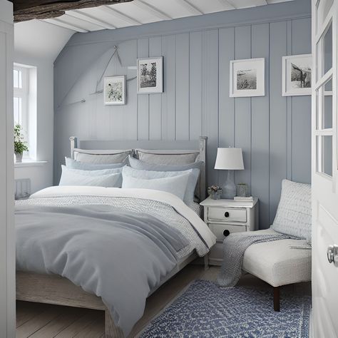 Powder Blue Bedroom, Bedroom Paint Colors Grey, Blue And Cream Bedroom, Light Blue Bedroom, Blue Gray Bedroom, Grey Bedroom Decor, Classy Living Room, Blue Bedroom Decor, Comfy Bedroom