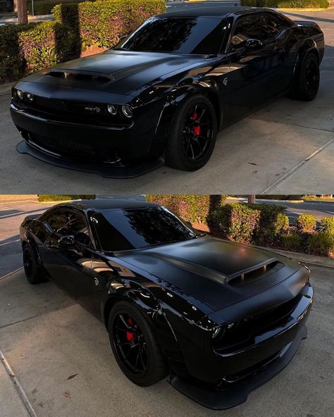 Wide Body Hellcat Challenger, Blacked Out Dodge Challenger, Challenger Paint Job, Hellcat Widebody Challenger, Dodge Challenger Custom Interior, Widebody Hellcat Challenger, Dodge Challenger Interior Ideas, Hellcat Redeye Widebody Challenger, Dodge Challenger Modified