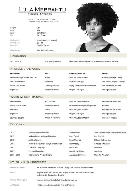 Acting Resume Template Beginner, Theatre Resume, Actor Resume, Acting Life, Cv Templates Free Download, Acting Resume Template, Resume Business, Acting Resume, Free Resume Template Download