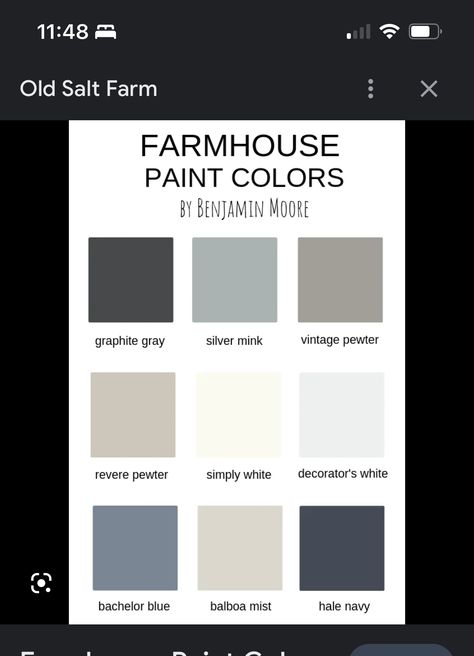 Hale Navy Revere Pewter, Balboa Mist, Hale Navy, Farmhouse Paint Colors, Revere Pewter, Farmhouse Paint, Simply White, Colors For Home, Paint Colors For Home