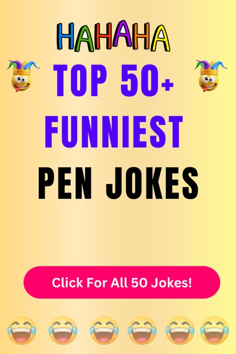 Check Out The Top 50+ Funny Pen Jokes And Puns. Click For All 50+ Hilarious Pen Jokes! Crab Puns, Best Pen, Jokes And Puns, Funny Jokes For Adults, Belly Laughs, Best Pens, Very Funny Jokes, Pet Stuff, Bad Mood