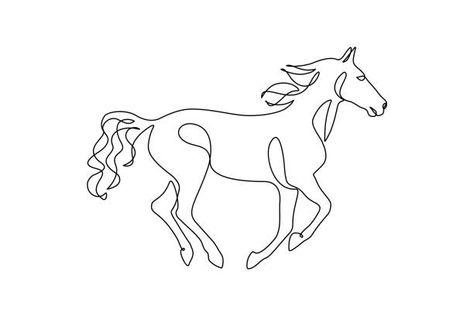 Running Horse Tattoo, Simple Horse Tattoo, Continuous Line Art, Horse Black, Running Horse, Horse Silhouette, Horse Tattoo, Running Horses, Horse Drawing