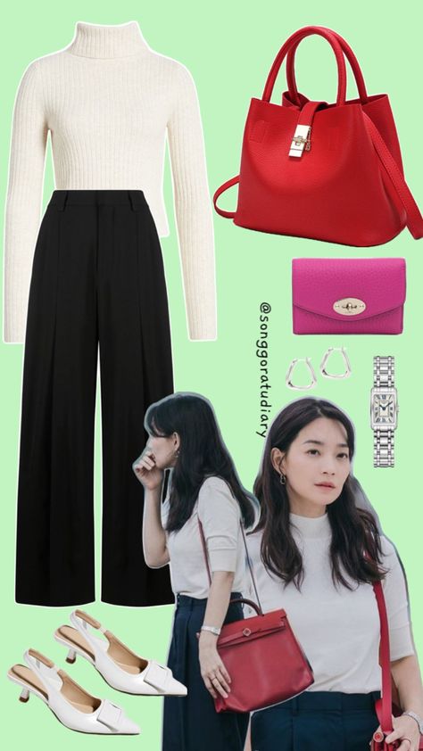 Shin Min A Yoon Hye Jin Hometown Cha Cha Cha KDrama Inspired Outfit White Turtleneck OOTD Shin Min Ah Fashion, Hometown Cha Cha, Hometown Cha Cha Cha, Outfit White, White Turtleneck, Casual Day Outfits, Quick Outfits, Work Outfit, Outfit Of The Day