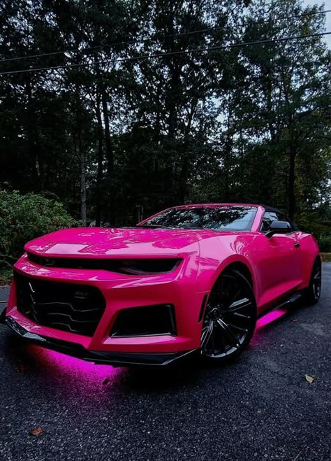 2023 Camaro, Pink Camaro, Pink Mustang, Hot Pink Cars, 50 Shades Of Pink, Honda Civic Sport, My 2023, Camaro Convertible, Camaro Car