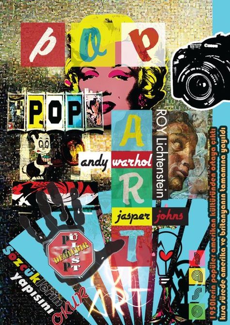 Pop_Art_by_Nitrogliserin Kunst Collages, Richard Hamilton, Pop Art Collage, Power Pop, Jasper Johns, Roy Lichtenstein, Art Pop, Andy Warhol, Art Movement