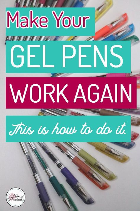 Isn't it frustrating when your gel pens just don't work? Good news! This is how you can fix them and start writing again. #gelpens #planners #pens #tips #accessories #officesupplies #coloring #coloredpens via @AlmostPractical Gel Pen Art, Gel Pens Coloring, Coloring Tips, Card Making Tips, Colored Pencil Techniques, Coloring Tutorial, Colouring Techniques, Stamping Techniques, Crafts Hacks