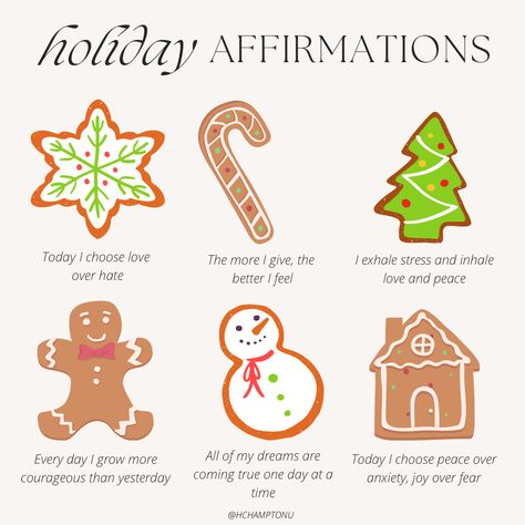 Positive affirmations for the holiday season Winter Positive Quotes, December Reminders, Christmas Positivity, Winter Affirmations, December Motivation, Holiday Affirmations, December Affirmations, 2025 Affirmations, Christmas Affirmations