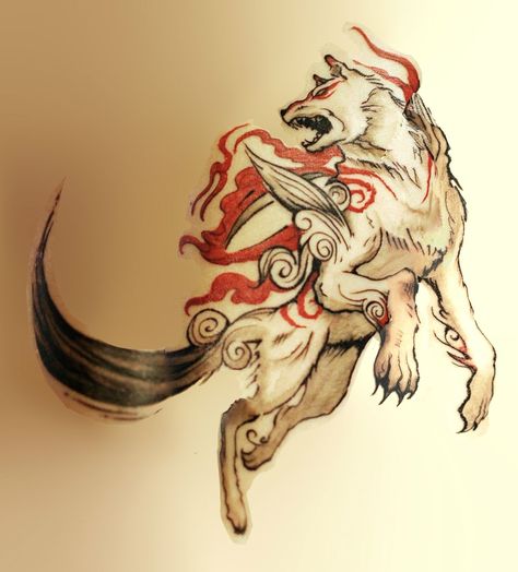 amaterasu okami tattoo Okami Tattoo, Art Style Tattoo, Okami Art, Traditional Art Style, Drawing Pics, Japanese Mythology, Fox Tattoo, Japan Tattoo, Style Tattoo