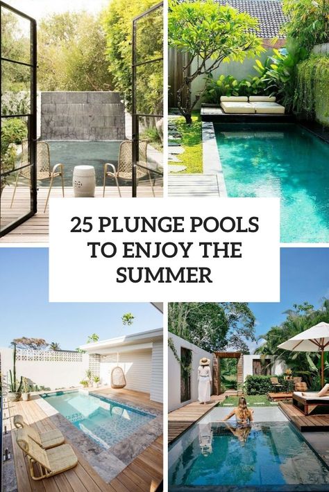 plunge pools to enjoy the summer cover Plunge Pool Backyard, Dip Pools, Pool With Water Feature, Diy Pools, Raised Pools, Shallow Pool, Plunge Pool Ideas, Spool Ideas, Dipping Pool