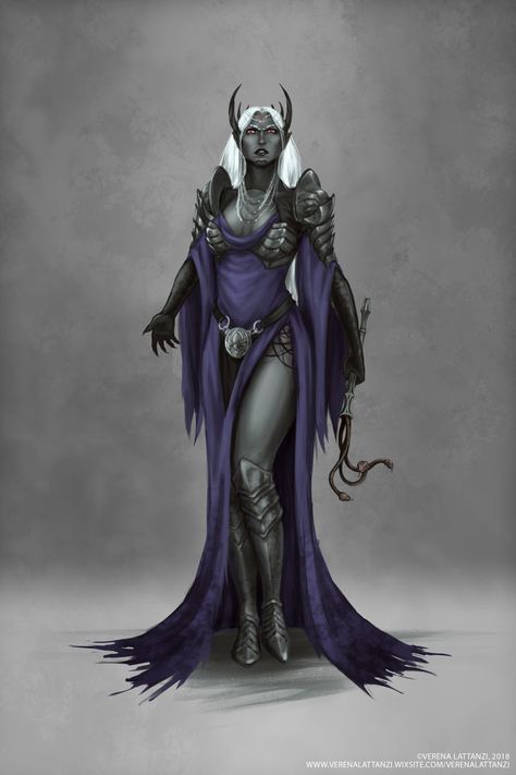 ArtStation - Drow Priestess, Verena Lattanzi Drow Priestess, Drow Female, Drow Character Art, Out Of The Abyss, Half Drow, Dnd Elves, Spider Queen, Night Elf, Dark Elves