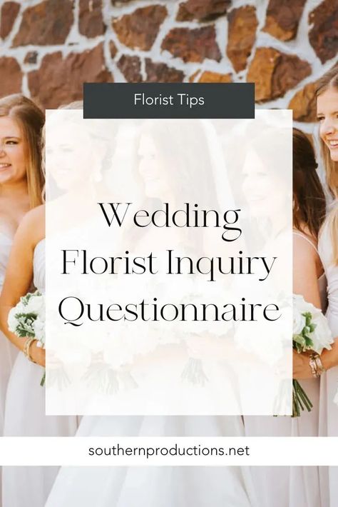 Wedding florist inquiry questionnaire | Southern Productions Wedding Planner Templates | Our wedding florist inquiry questionnaire has been added to our Etsy shop! #weddingplannertemplates #weddingflorist #weddingfloristinquiryquestionnaire #floristform #floristquestionnaire #southernproductions #weddingfloristquestionnaire #weddingfloristform Florist Tips, Wedding Planner Templates, Wedding Questionnaire, Questionnaire Template, Flower Farming, Harry Potter Wedding, Planning Business, Event Planning Business, Planner Templates