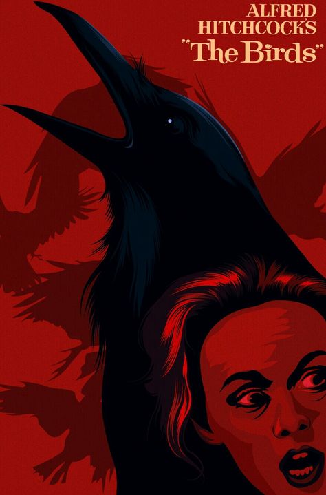 THE BIRDS The Birds Movie, Alfred Hitchcock The Birds, Suspense Movies, Classic Horror Movies Posters, Birds Movie, Deadly Animals, Alfred Hitchcock Movies, Turner Classic Movies, Poster Movie