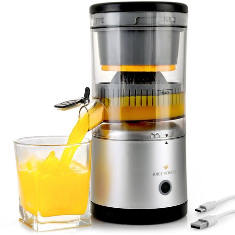 Zulay Electric Orange Juicer Squeezer – Vortex Lemon and Citrus Juicer Extracts All The Juice With Zero Waste Portable Juicer Easy To Clean And Store Premium Quality Design More Juice With Less Work Hard Plastic Hand Wash Imported This is the ultimate portable juicer that can be carried in your bag for a glass of freshness anywhere you go! This USB-C rechargeable citrus juicer is powerful enough to last multiple juicing sessions when fully charged. The one-size fits all design can get ever Portable Juicer, Electric Orange, Electric Juicer, Citrus Juicer, Juicer, Hard Plastic, Zero Waste, Pomegranate, Grapes