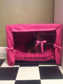 The Pinspired One: "No Sew" Dog Crate Cover Diy Dog Crate, Dogs Diy Projects, Dog Kennel Cover, Dog Crate Cover, Kennel Cover, Crate Diy, Crate Cover, Crate Furniture, Dog Rooms