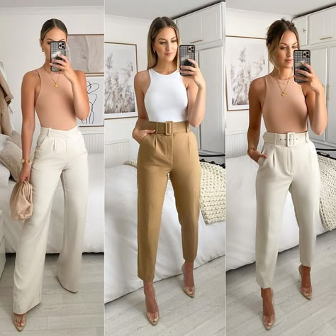 Women Work Outfits, Nude Outfits, Business Outfits Women, Business Casual Outfits For Women, Tan Pants, Business Casual Outfits For Work, Summer Work Outfits, Classy Work Outfits, Stylish Work Outfits