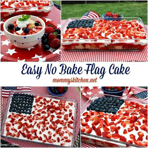 Flag cake Holiday Deserts, Memorial Day Desserts, Patriotic Cake, Texas Kitchen, Flag Cake, Patriotic Desserts, 4th Of July Desserts, Pretzel Rods, Fourth Of July Food