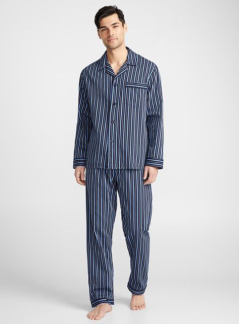 Mens Night Suit, Striped Pyjama, Pajamas Aesthetic, Mens Pjs, Men Nightwear, Banana Man, Pajama Fashion, Mens Sleepwear, Striped Pyjamas