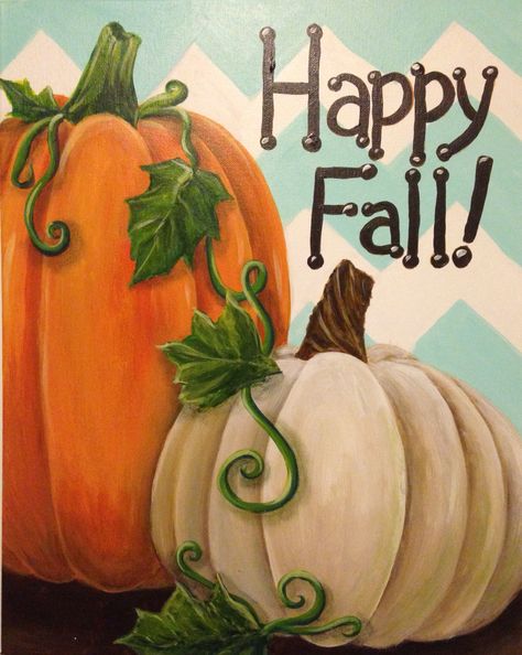 Fall Scenes To Paint, Paint Night Fall Ideas, Simple Fall Paintings, Thanksgiving Paintings, Paintings Of Pumpkins Canvas, Pumpkin Rocks, Fall Pumpkin Canvas Painting, Thanksgiving Rocks, Pumpkin Patch Canvas Painting