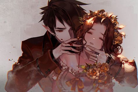 Vampire Comic, Dessin Adorable, Digital Art Illustration, Human Art, Beautiful Drawings, Couple Art, Anime Poses Reference, Two People, Anime Poses