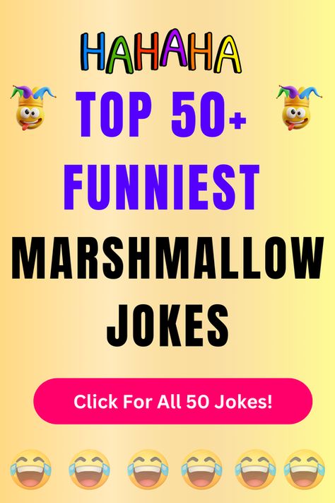 Check Out The Top 50+ Funny Marshmallow Jokes And Puns. Click For All 50+ Hilarious Marshmallow Jokes! Marshmallow Quotes Funny, Campfire Snacks, Top Jokes, Jokes And Puns, Kids Jokes, Punny Jokes, Very Funny Jokes, Jokes For Kids, Stay In Shape