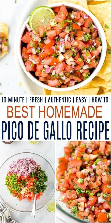 An easy Homemade Pico de Gallo Recipe made with simple fresh ingredients for a delicious, addicting fresh tomato salsa that has a spicy kick to it. Learn all my tricks for an authentic pico de gallo guaranteed to be a crowd favorite! #salsa #fresh #pico #bestsalsa #picodegallo #mexican #appetizer Mild Salsa Recipe, Pico Recipe, Mexican Appetizer, Homemade Pico, Fresh Salsa Recipe, Salsa Guacamole, Salsa Fresca, Fresh Tomato Salsa, Spicy Salsa