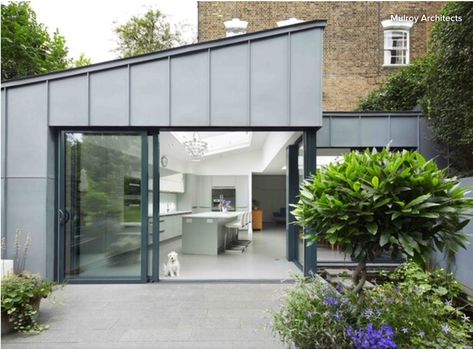 London Extension, Brick Victorian Homes, Zinc Roof, Aluminium Sliding Doors, House Extension Design, Extension Designs, Storey Homes, Kitchen Extension, House Extensions