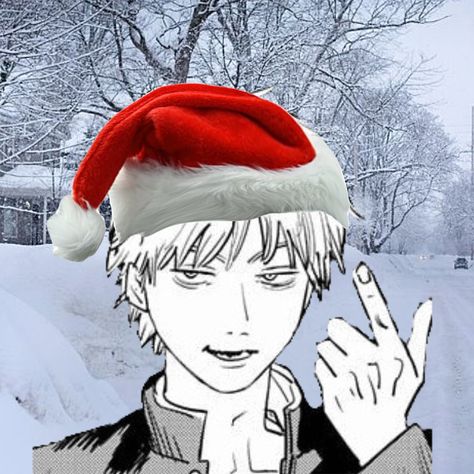 Csm Christmas Pfp, Denji Christmas Pfp, Csm Christmas Icon, Chainsaw Man Christmas Pfp, Christmas Chainsaw Man, Csm Christmas, Christmas Matching Pfps Couple, Chainsaw Man Christmas, Pf Photo