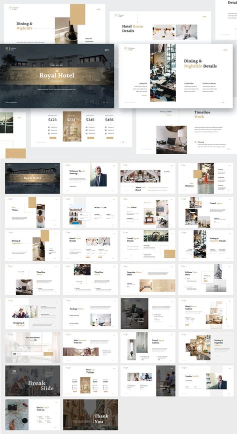 Hotel Presentation Design, Luxury Presentation Design, Hotel Presentation, Presentation Template Design, Ppt Free, Keynote Design, Luxury Slides, Business Web Design, Business Ppt