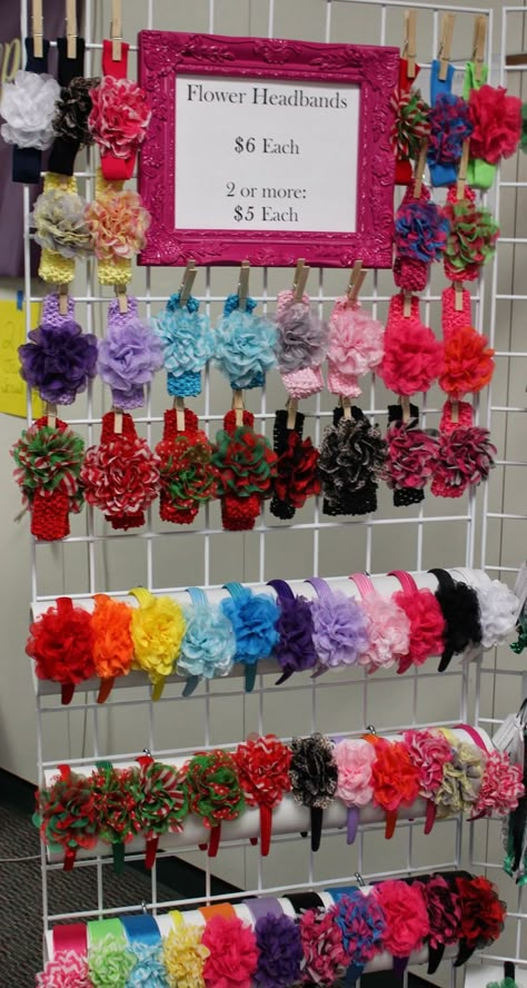 Couture Flower: Southlake Craft Fair Hair Bow Display, Headband Display, Craft Fair Booth Display, Dresses Country, Bow Display, Craft Booth Display, Craft Fairs Booth, Store Sign, Bazaar Crafts