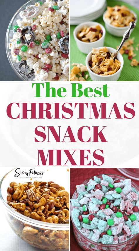 Christmas Snack Mix Recipes - Sorey Fitness by Kim and Kalee Snacks For Christmas Party, Christmas Snack Mix Recipes, Snacks For Christmas, Snacks Salty, Christmas Snack Mix, Christmas Brunch Recipes, Vegan Pizza Recipe, Muddy Buddy, Cooking Sweets