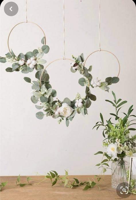 Bridal Shower Decor Greenery, Greenery Party Decorations, Small Bridal Shower Centerpiece, Greenery Shower Decor, Inexpensive Diy Centerpieces, Boy Floral Baby Shower Ideas, Wedding Reception Backdrop Bridal Table, Bridal Shower Wall Decor, Greenery Birthday Party Decor