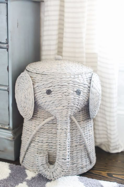 Love this woven elephant clothes hamper for baby's nursery or kids room Finding Lovely, Elephant Baby Rooms, Neutral Boy Nursery, Baby Boy Elephant Nursery, Elephant Clothes, Elephant Themed Nursery, Baby Elephant Nursery, Baby Nursery Neutral, Elephant Theme