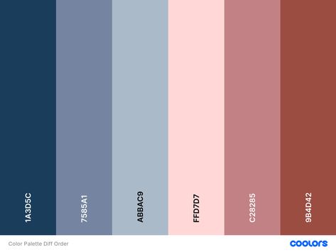 Blue And Dusty Pink Bedroom, Dusky Blue Colour Palette, Birthday Color Schemes, Slate Blue Paint, Dusty Blue Color Palette, Light Pink Rooms, Dorm Colors, Blue Girls Rooms, Dusty Pink Bedroom