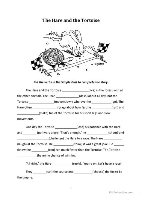 Fill In The Blanks Story, Classify Quadrilaterals, Hare And Tortoise, Activities Sheets, The Hare And The Tortoise, Hare And The Tortoise, Retelling Activities, Free English Worksheets, Creative Writing Worksheets