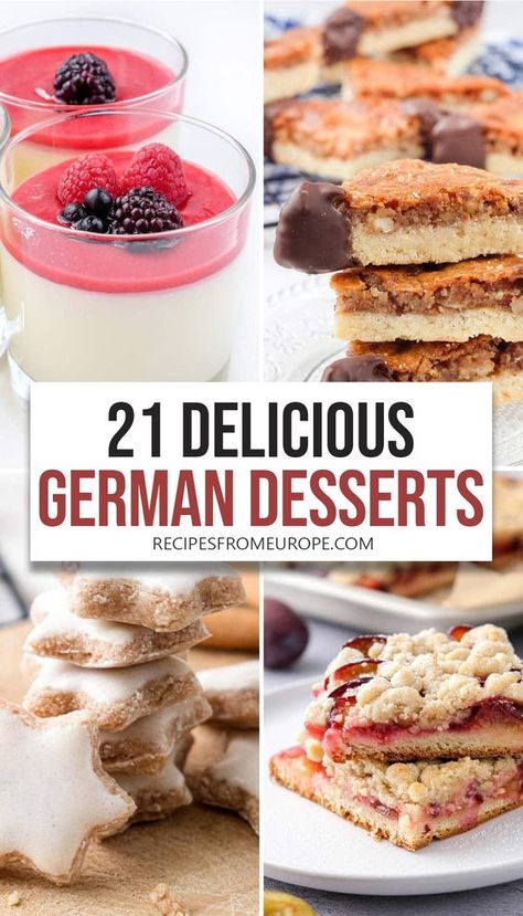 Oktoberfest Dessert Recipes, Desserts From Around The World Recipes, Easy Foreign Desserts, German Deserts Easy, German Candy Recipes, German Food Recipes Dessert, Oktoberfest Desserts Easy, International Christmas Desserts, Easy German Dessert Recipes