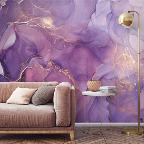 Pink And Silver Wallpaper, Purple And Gold Wallpaper, Gold Marble Wallpaper, Tapete Gold, Large Wall Murals, Wallpaper Stores, Silver Wallpaper, Wallpaper Accent Wall, Marble Wallpaper