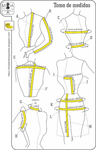 Diseño y Costura: Bases Principales del corte, Toma de Medidas Projek Menjahit, Clothing Pattern Design, Sewing Measurements, Clothes Making, Sewing Clothes Women, Sewing Tutorials Clothes, Sewing Crafts Tutorials, Fashion Sewing Tutorials, Costura Diy