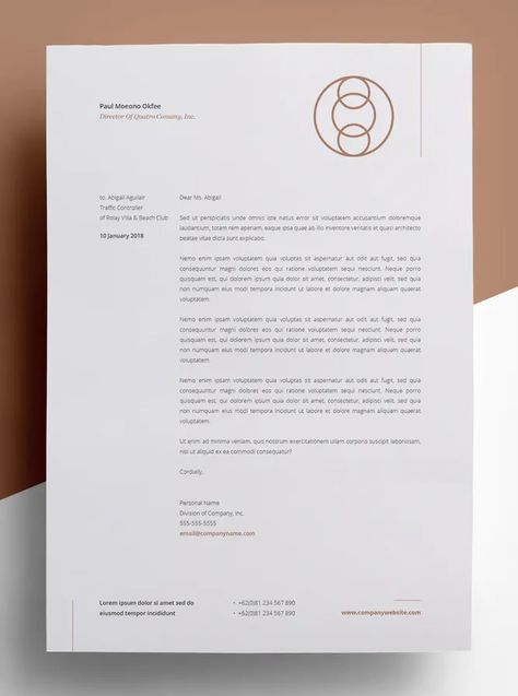 Letterhead Template INDD - Download Letterhead Design Branding Luxury, Letterhead Template Design, Letter Head Design Idea, Branded Letterhead, Letter Heads Design Creative, Letterhead Design Branding, Letterhead Design Creative, Modern Letterhead Design, Elegant Letterhead