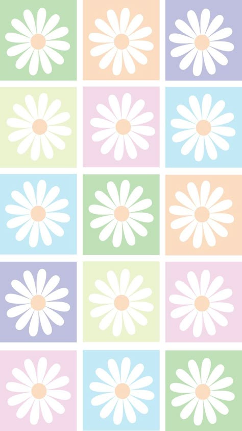 Danish Pastel Iphone Wallpaper, Wallpaper Squared, May Ipad Wallpaper, Aesthetic Patterns Pastel, Square Wallpaper Aesthetic, Pastel Flowers Wallpaper, Danish Pastel Wallpaper, Pastel Phone Wallpaper, Wallpaper Daisy