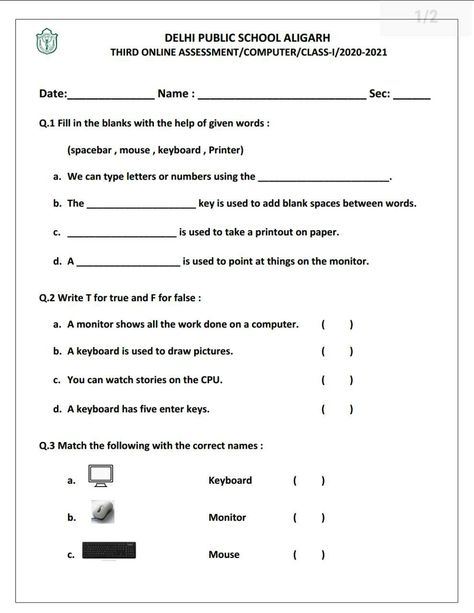 Grade 2 Computer Worksheets, Computer Paper For Class 1, Computer Worksheets Grade 2, Computer Science Worksheets For Grade 1, Computer Work Sheet For Class 2, Computer Grade 1 Worksheet, Computer Worksheet For Kindergarten, Ict Worksheets For Grade 1, Ict Worksheets Grade 2