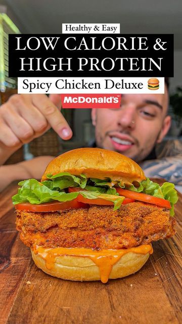 AUSSIE FITNESS 🇦🇺💪🏼 | Dez Cerimagic on Instagram: "EASY & HEALTHY SPICY CHICKEN DELUXE! 🍔 Low Calorie & High Protein💪🏼 This easy to make homemade spicy chicken deluxe is the perfect alternative to satisfy your cravings while staying on track with your diet 🙌🏼 You don’t have to give up your favourite foods in order to reach your fitness goals.. all it takes is a few simple swaps & you can still enjoy the foods you love while reaching your goals💪🏼 My Version 👇🏼 440 Calories 45gC | 7gF Low Calorie High Volume Meals Easy, Low Calorie Chicken Sandwich, High Protein Spicy Chicken Wrap, Healthy Spicy Chicken Sandwich, High Volume Low Calorie Recipes, High Protein Burger, Healthy Spicy Chicken, High Volume Low Calorie Meals, Low Calorie Sandwich