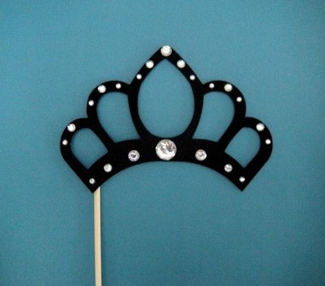 Black Crown With Jewels Photo Booth Props Photo Booth Props Wedding, Wedding Photo Booth Props, Photos Booth, Wedding Photo Props, Tiara Wedding, Diy Photo Booth, Wedding Photo Booth, On A Stick, Booth Props