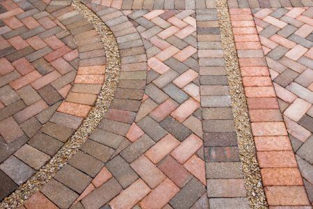 Brick Sidewalk, Paver Patterns, Brick Paver Patio, Brick Patterns Patio, Paving Pattern, Brick Laying, Paver Designs, Brick Patio, Paving Design