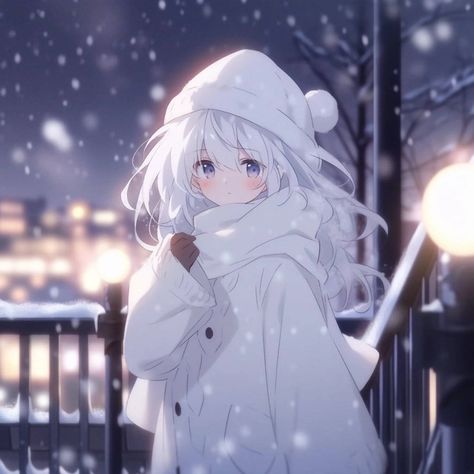 Anime Snow Aesthetic, Anime Winter Aesthetic, Winter Anime Aesthetic, Winter Pfp Anime, Anime Snow, Wallpaper Wa, Best Anime Couples, Anime People, Anime Love Couple