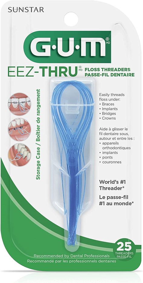 GUM Eez-Thru Floss Threaders -- 25 Pieces - 2pc The Floss Rule, Floss Rule, Floss Threader, Odd Fairy Floss, Orthodontic Appliances, Dental Floss Picks, Floss Picks, Orthodontics Braces, Dental Floss