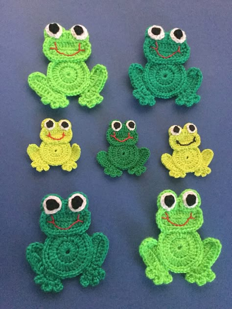 Ravelry: Frog by Kerri Brown Appliques Au Crochet, Applique Patterns Free, Crochet Applique Patterns, Crochet Appliqué, Crochet Applique Patterns Free, Crochet Appliques, Crochet Frog, Crochet Teddy, Applique Pattern